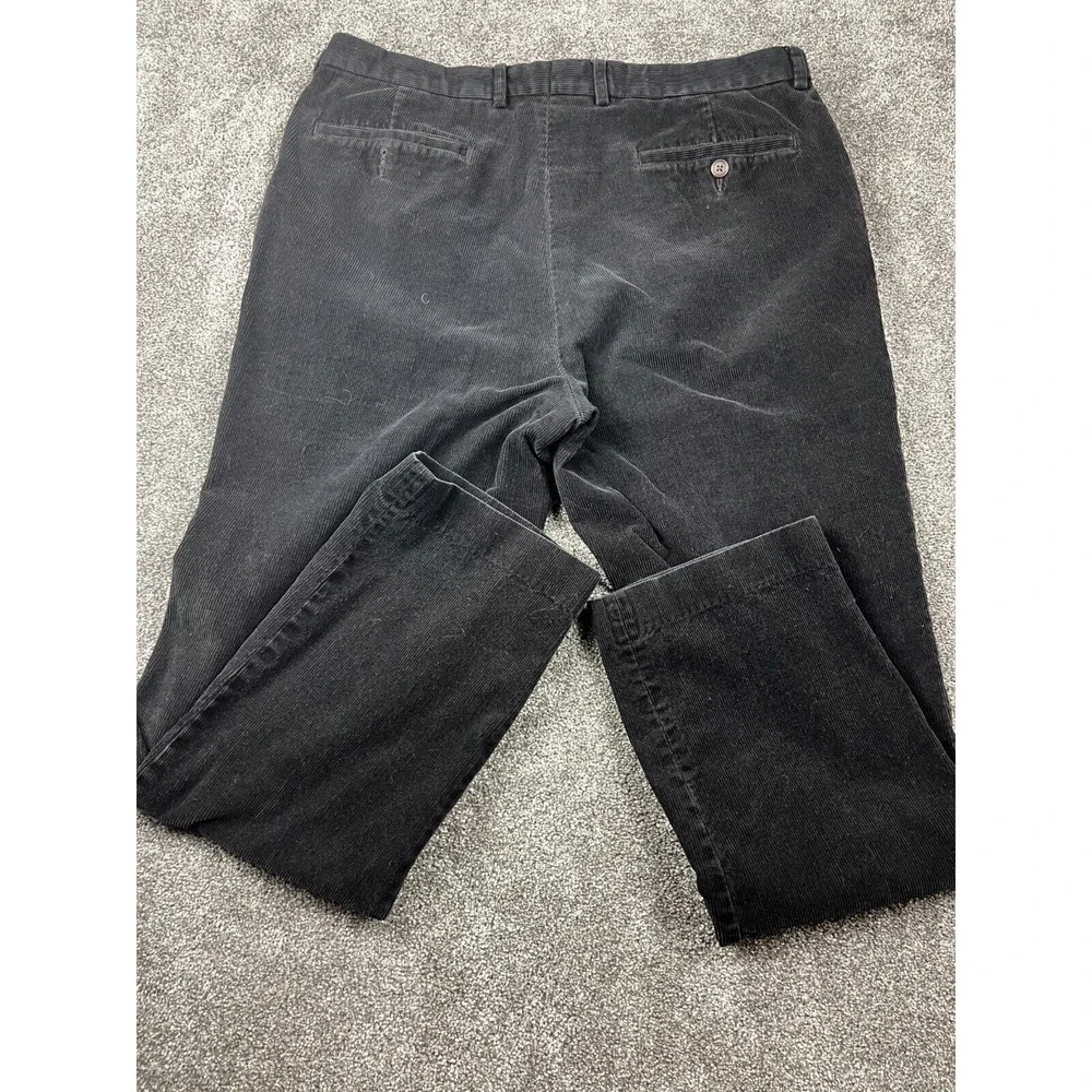 Lauren Ralph Lauren Pants Mens 36X32 Flat Front Straight Leg Corduroy Black‎